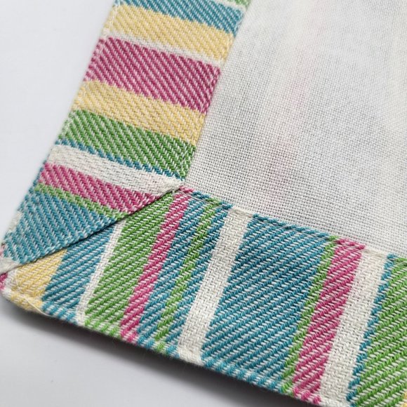 Lenox Rectangular Cotton Placemats x 2 Stripes Beachy Flamingo Coastal HTF - Picture 4 of 8